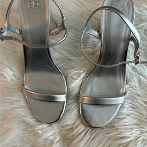 BP Silver Sandals with Minimalist Design